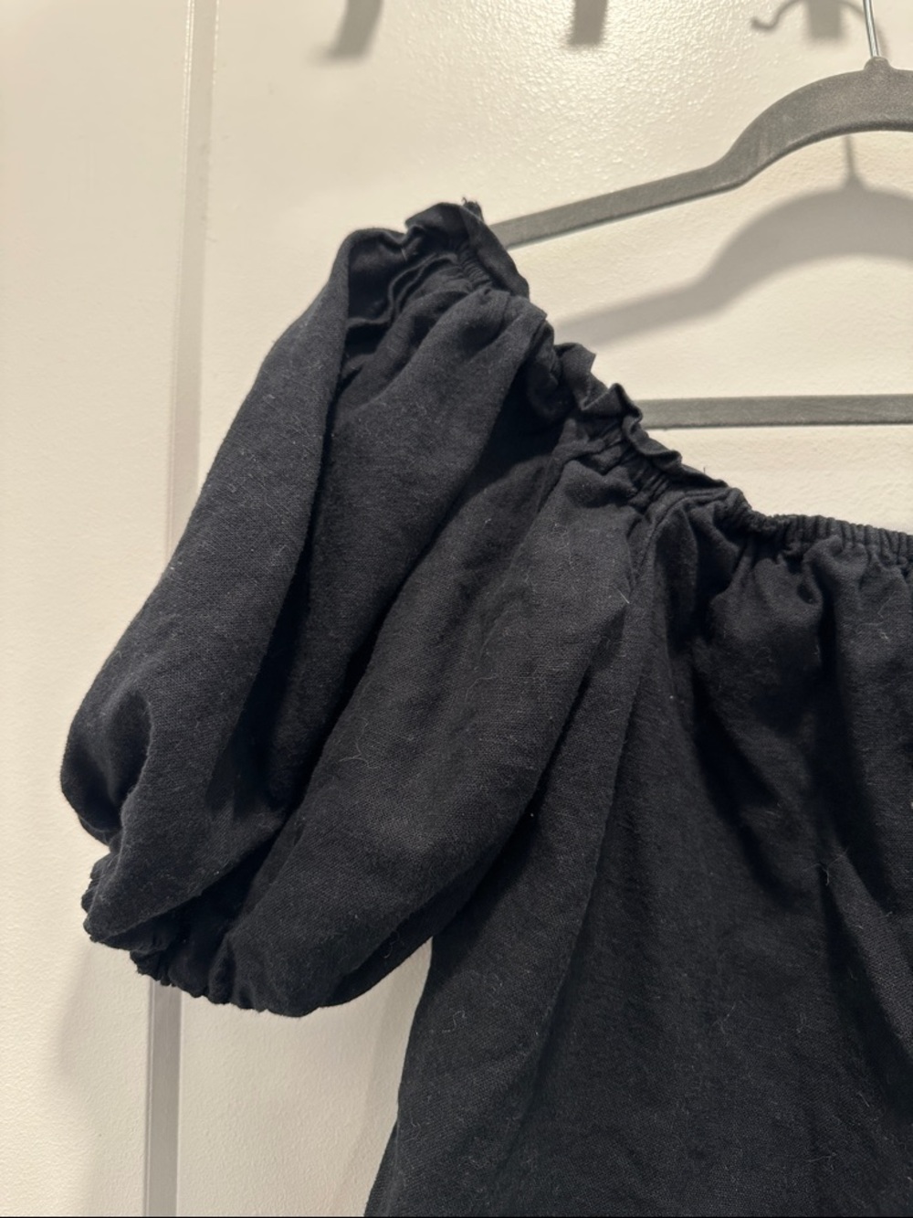 NWOT Abercrombie Linen Puff Sleeve Crop Size XS - Picture 3 of 4